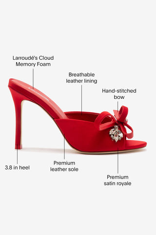 Rosett Mule In Cherry Satin