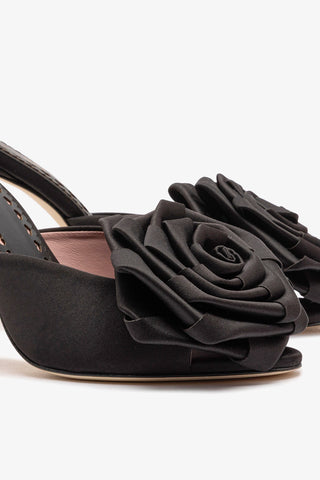 Scarlet Mule In Black SatIn