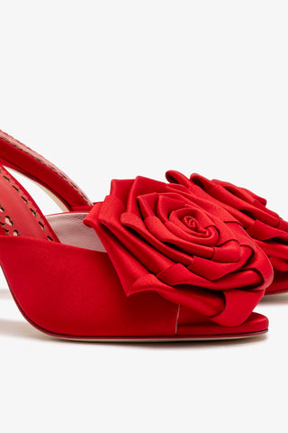 Scarlet Mule In Cherry Satin