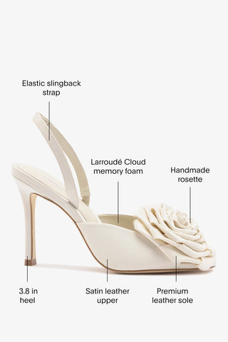 Scarlet Sandal White Satin Sandal Larroudé