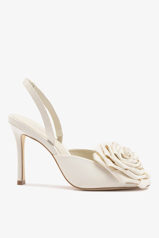 Scarlet Sandal White Satin Sandal Larroudé
