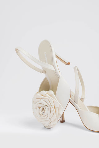 Scarlet Sandal White Satin Sandal Larroudé