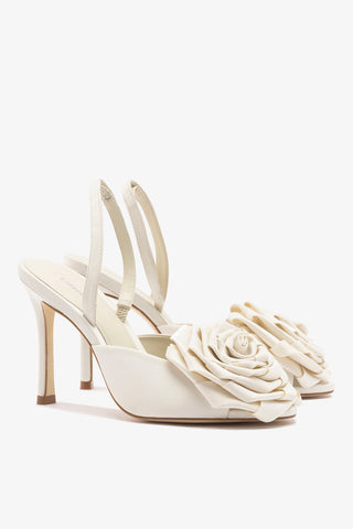 Scarlet Sandal White Satin Sandal Larroudé