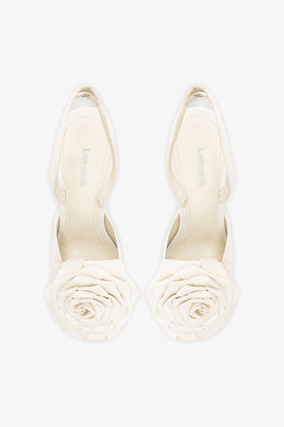 Scarlet Sandal White Satin Sandal Larroudé