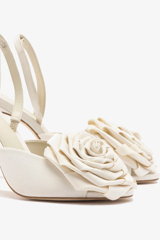 Scarlet Sandal White Satin Sandal Larroudé
