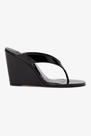 Gaia Wedge Sandal In Black Leather