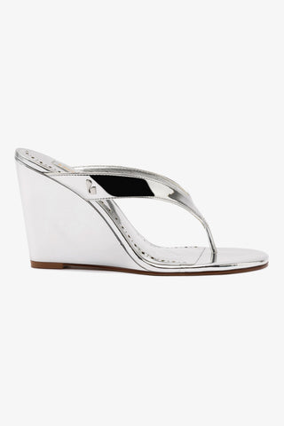 Gaia Wedge Sandal In Silver Specchio