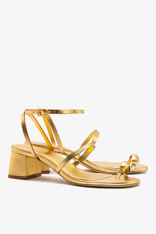 Biarritz Block In Gold Metallic Leather