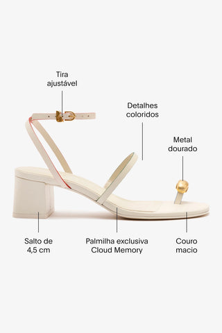 Biarritz Block In Ivory Leather