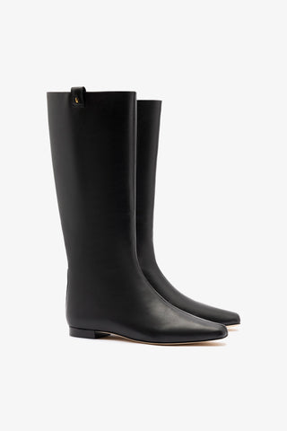 Alexis Flat Boot In Black Leather