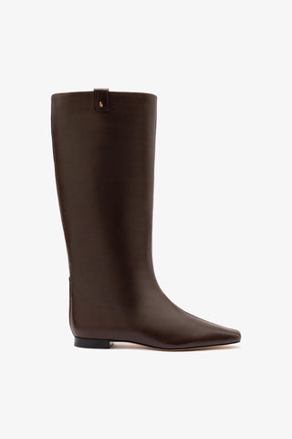 Alexis Flat Boot In Brown Leather