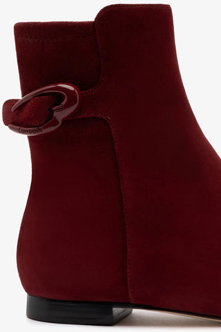 Alexis Verona Flat Boot In Burgundy Suede