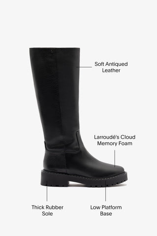 Anne Lugsole Boot In Black Leather