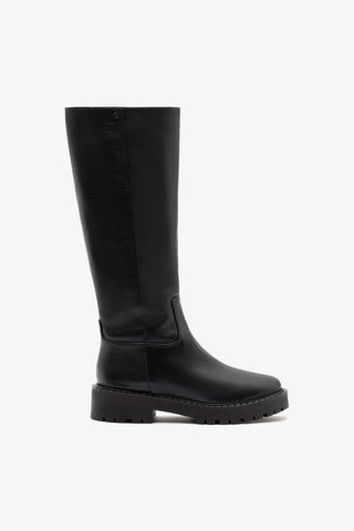 Anne Lugsole Boot In Black Leather
