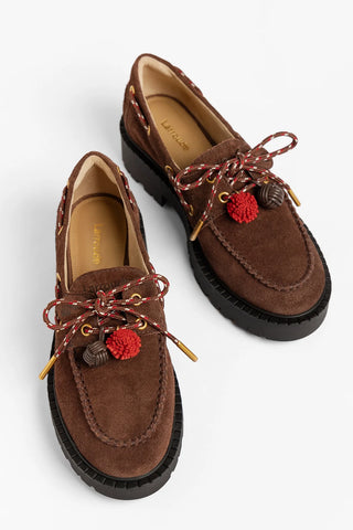 Cyprus Lugsole Loafer Brown Suede Loafer Larroudé