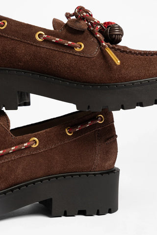 Cyprus Lugsole Loafer Brown Suede Loafer Larroudé