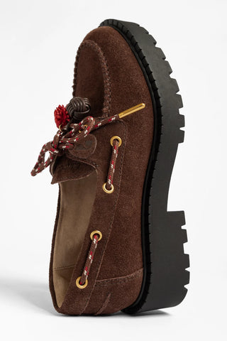 Cyprus Lugsole Loafer Brown Suede Loafer Larroudé