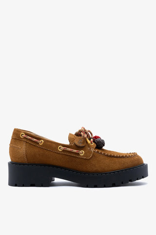 Cyprus Lugsole Loafer Russet Suede Loafer Larroudé