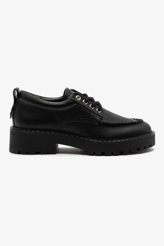 London Lace Up Loafer In Black Leather
