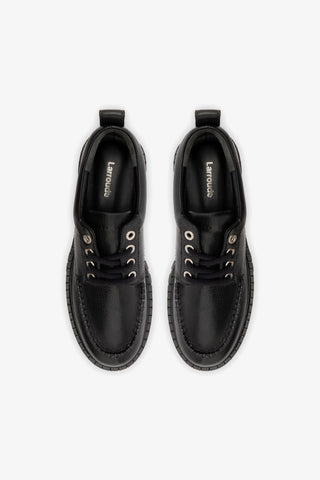 London Lace Up Loafer In Black Leather