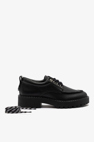 London Lace Up Loafer In Black Leather