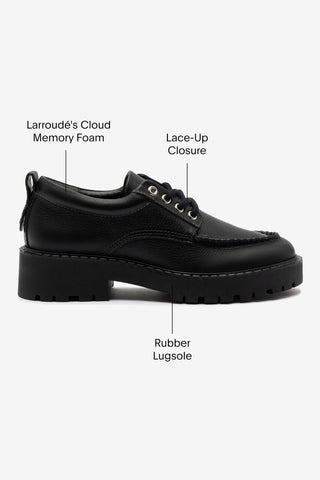 London Lace Up Loafer In Black Leather