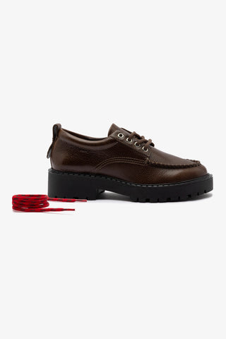 London Lace Up Loafer In Brown Leather