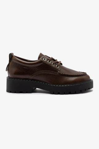 London Lace Up Loafer In Brown Leather