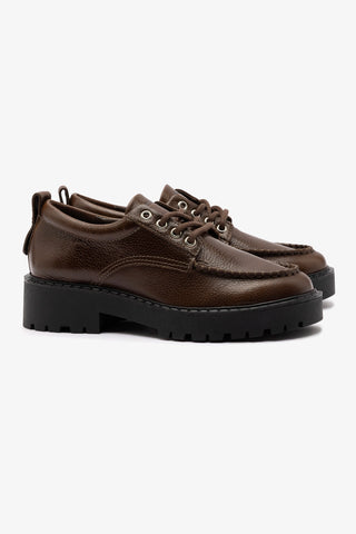 London Lace Up Loafer In Brown Leather