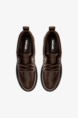 London Lace Up Loafer In Brown Leather