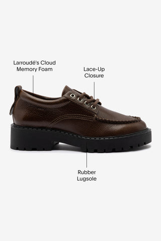 London Lace Up Loafer In Brown Leather