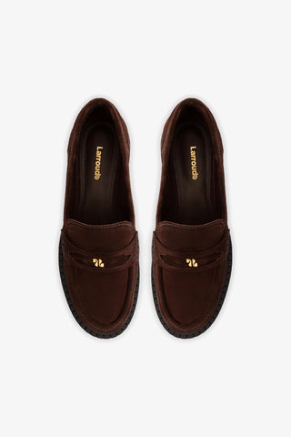 Suki Lugsole Loafer In Brown Suede