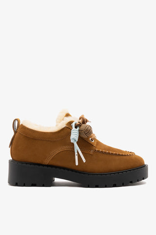 London Shearling Lace Up Loafer Russet Suede
