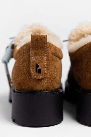 London Shearling Lace Up Loafer Russet Suede