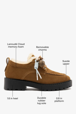 London Shearling Lace Up Loafer Russet Suede