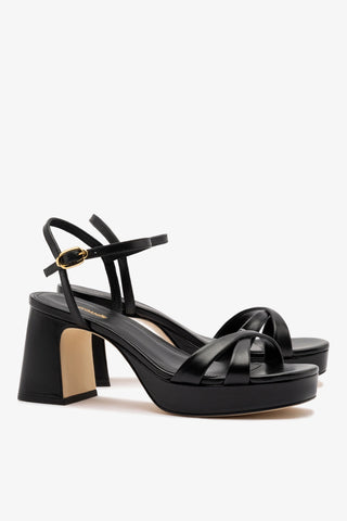 Bianca Low Sandal In Black Leather