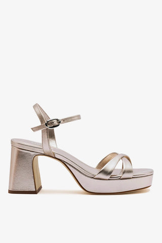 Bianca Low Platform Sandal Dusky Gold Leather Sandal Larroudé