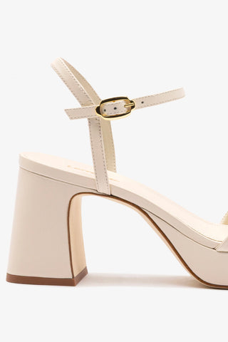 Bianca Low Sandal In Ivory Leather