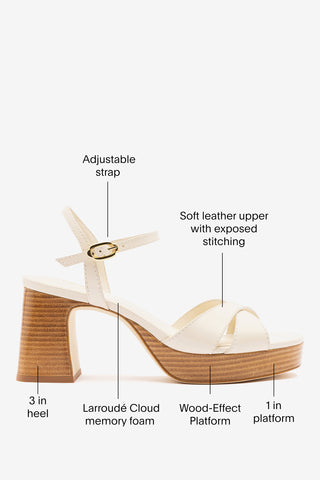 Bianca Low Sandal Ivory Leather Sandal Larroudé