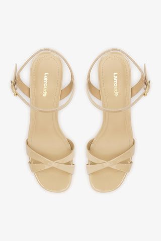Bianca Low Sandal Sand Patent Leather Sandal Larroudé