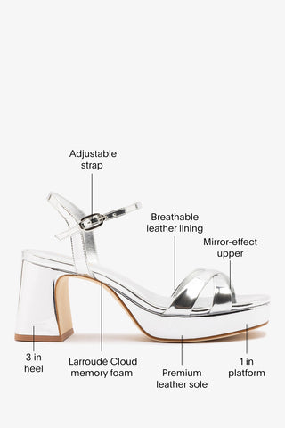 Bianca Low Sandal Silver Specchio Sandal Larroudé