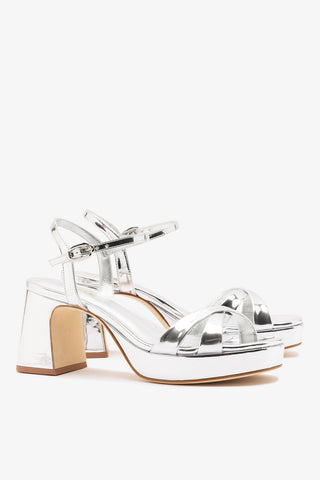 Bianca Low Sandal Silver Specchio Sandal Larroudé