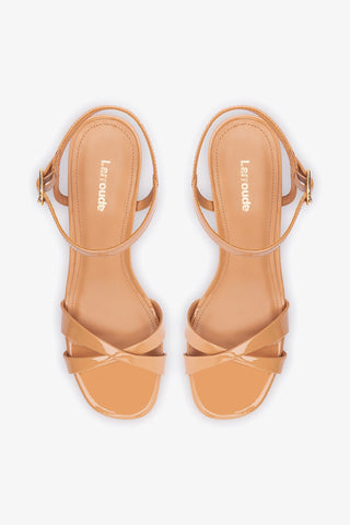 Bianca Low Sandal In Tan Patent Leather