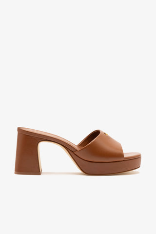 Dolly Low Mule In Caramel Leather