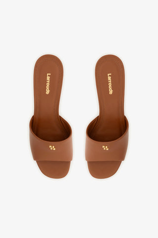Dolly Low Mule In Caramel Leather