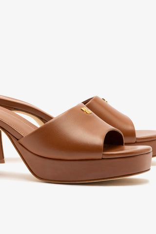 Dolly Low Mule In Caramel Leather