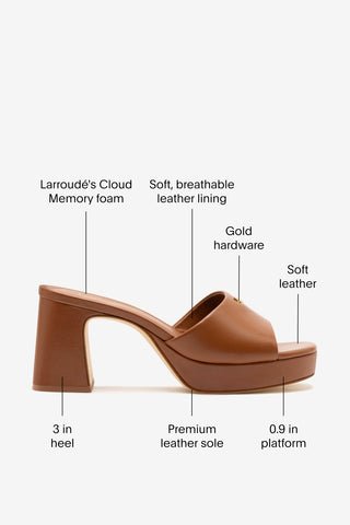 Dolly Low Mule In Caramel Leather Mule Larroudé