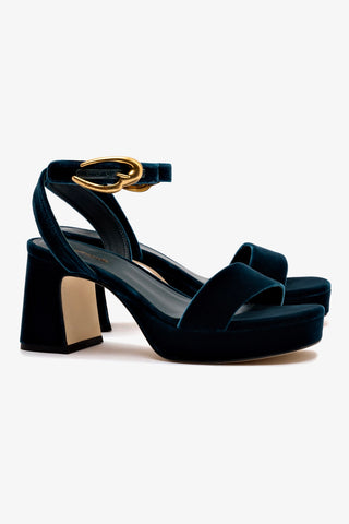 Dolly Verona Low Sandal In Deepsea Velvet