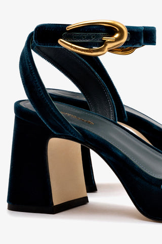 Dolly Verona Low Sandal In Deepsea Velvet