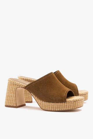 Dolly Low Mule Russet Suede Sandal Larroudé